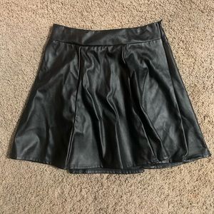 NWOT Socialite Black Leather Circle Skirt